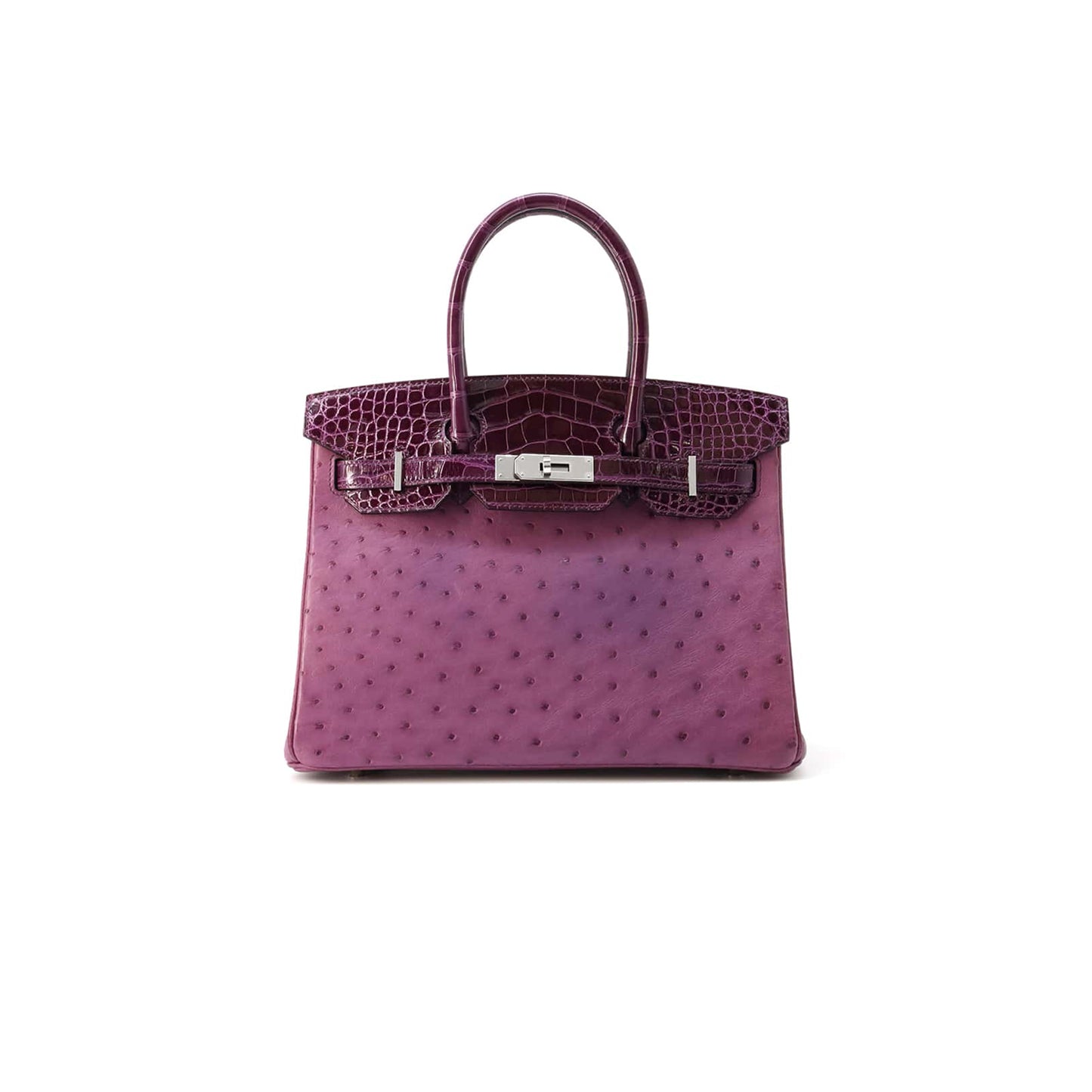 H**mes master birkin 30 ostrich and crocodile leather gold buckle h041933ck6n (30*22*16cm)