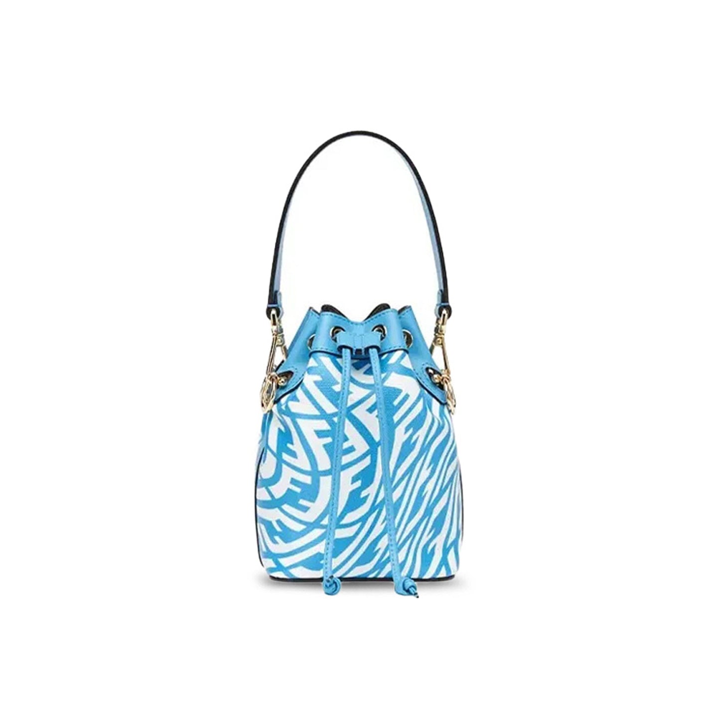 F**di blue glazed canvas mini bag 8bs010afl1f1e8l (18*12*10cm)