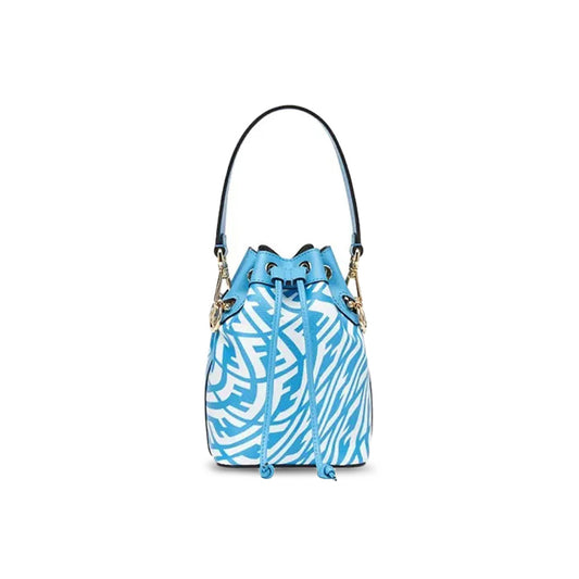 F**di blue glazed canvas mini bag 8bs010afl1f1e8l (18*12*10cm)