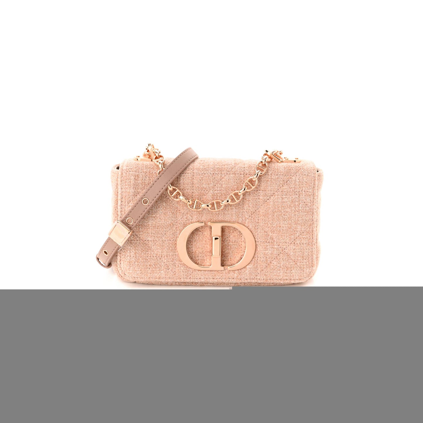 D*or linen macrocannage small caro bag rose (19*12*7.6cm)