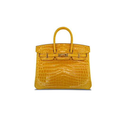 H**mes master birkin 25 crocodile leather yellow gold buckle h041354ck09 (25*20*13cm)
