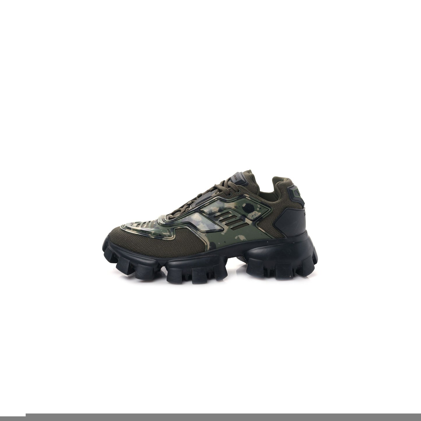Pra*a rubber knit fabric camouflage mens cloudbust thunder sneakers 7 militare