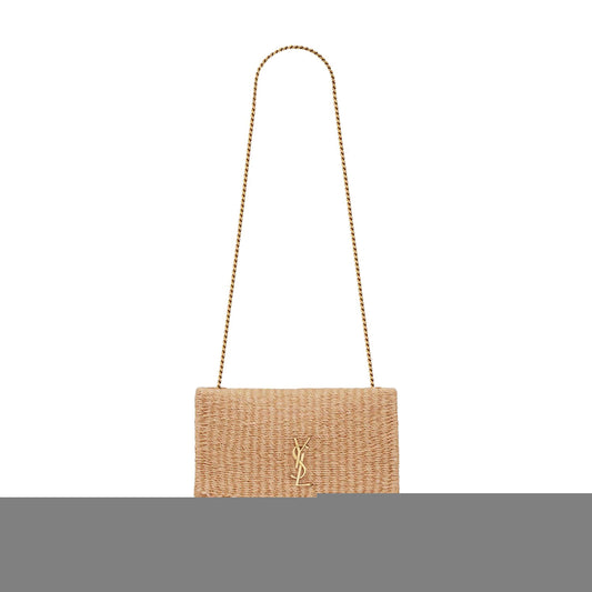 y*l kate medium S*pple chain bag in raffia 580065fabk39551 (28.5*20*6cm)