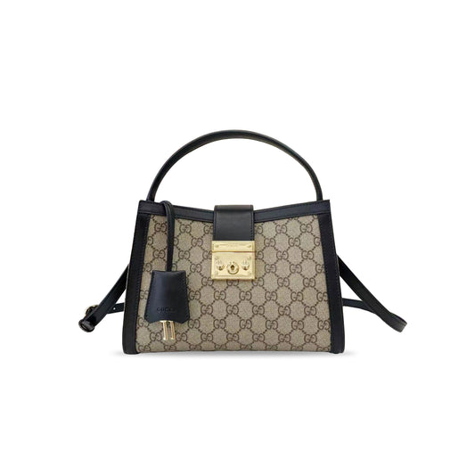 G*u*i padlock fabric medium shoulder bag ‎838992 (25.5*17.5*10cm)