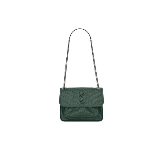 Y*L niki baby chain bag in crinkled vintage leather 498892544142 (21*16*7.5cm)