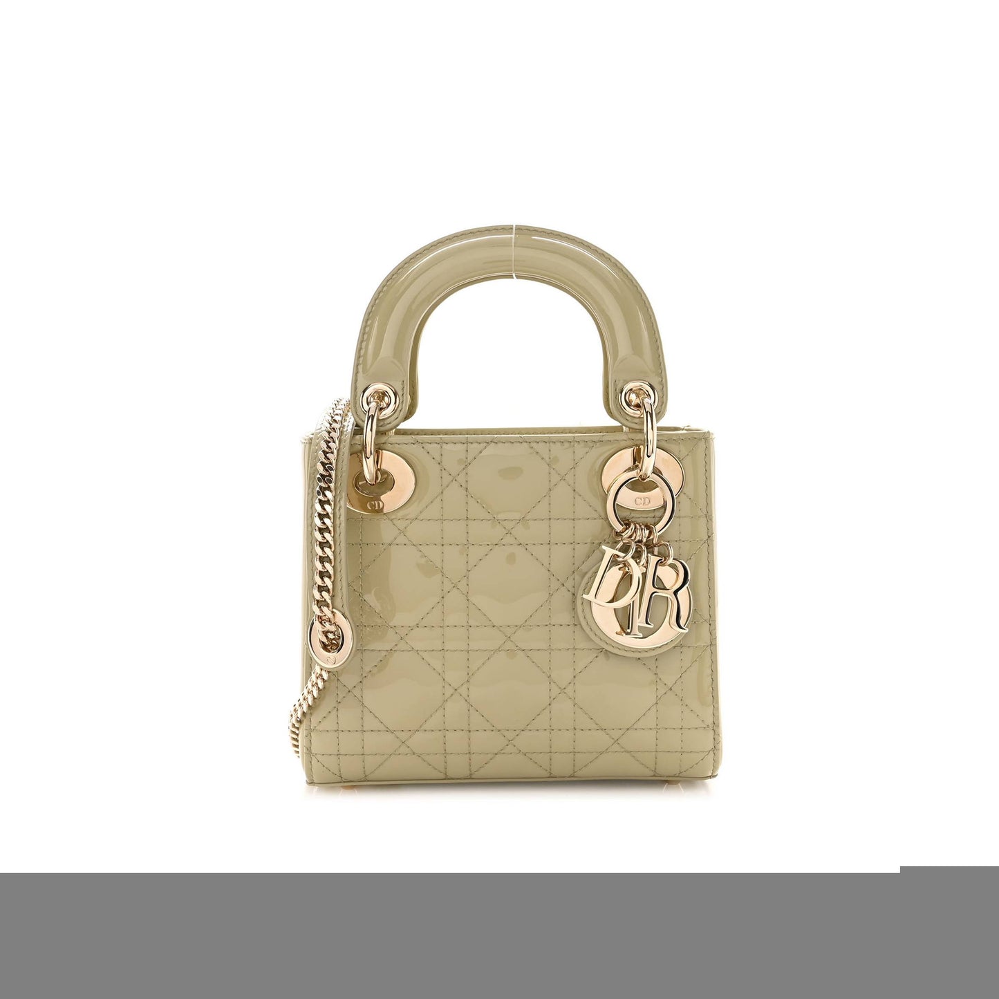 D*or patent cannage mini lady D*or sage green (17*15*7cm)