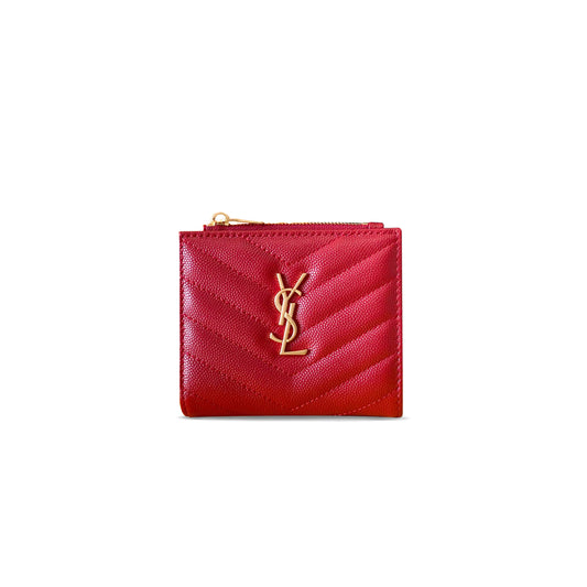 Y*L cassandre matelassÉ bi-fold wallet in grain de poudre leather 575879300597 (10.5*8.5*2.5cm)