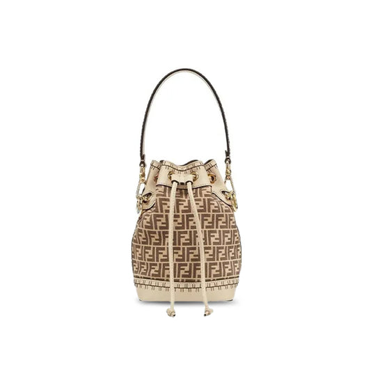 F**di mon tresor bucket bag zucca suede mini brown 8bs010ahjgf1fi0 (18*12*10cm)