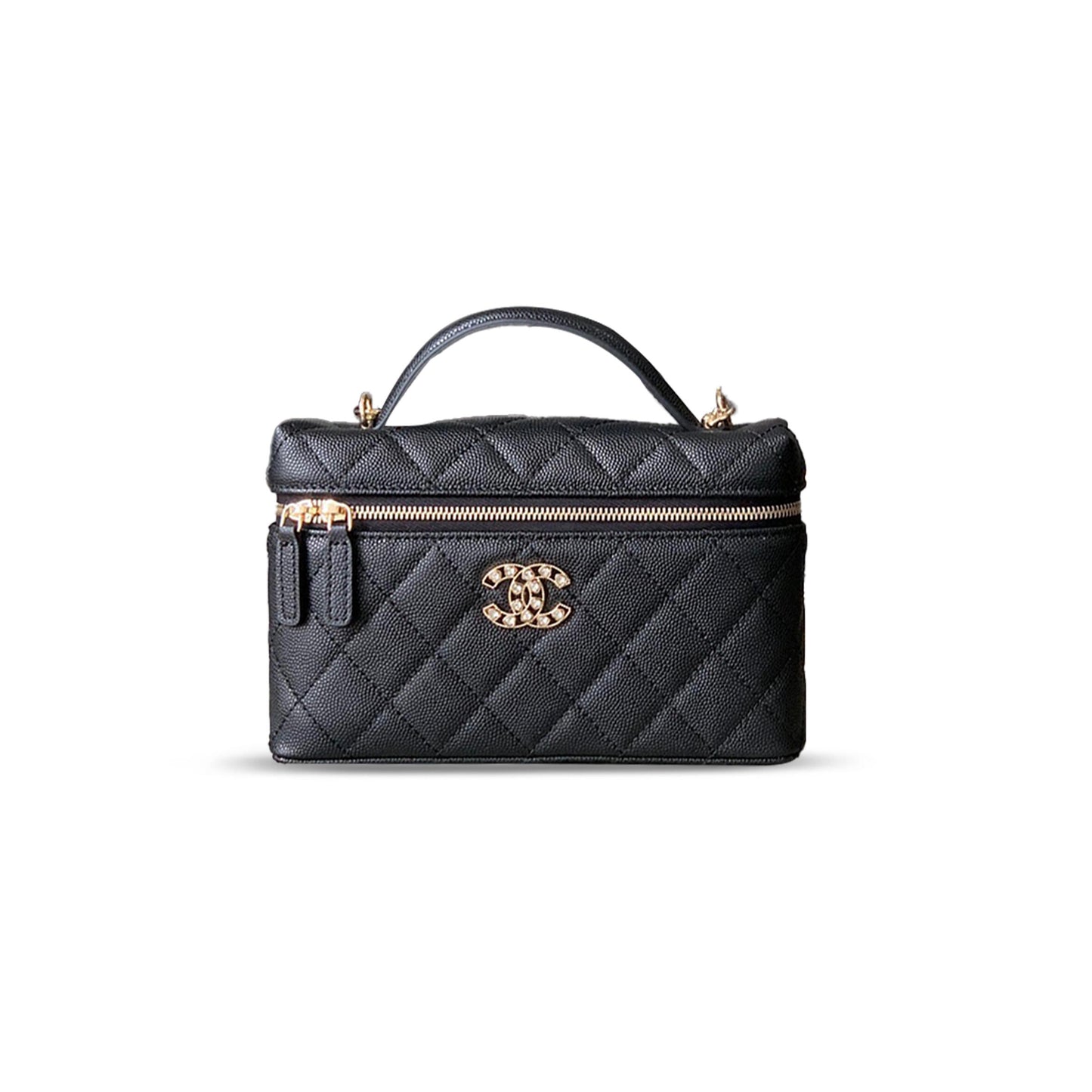 ch*el 25p love Di*m*nd lp lunch box bag black ap4407 (19*14*5cm)