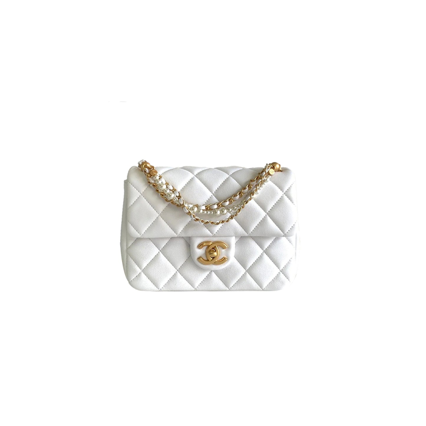 Ch*el master mini flap pearl twist white (17*12.5*5cm)