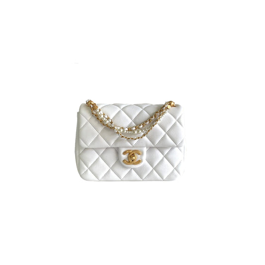 Ch*el master mini flap pearl twist white (17*12.5*5cm)
